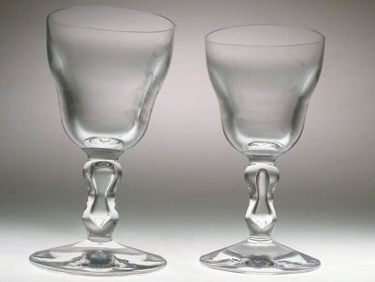 Série de 48 verres Lalaing en cristal uni...