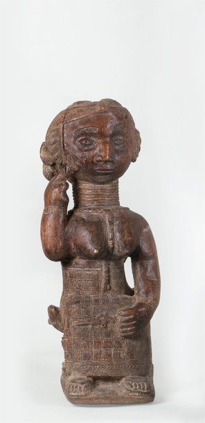 Importante statue ASHANTI (Ghana) Représentant...