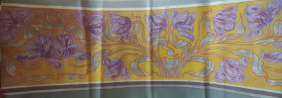 null ECOLE MODERNE 

tulipes violettes/ mauves stylisées 

Technique mixte sur papier...