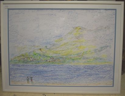 null POSNAKOFF Yanni, né en 1933, 

Bord de mer, 

crayon gras, signé en bas à droite,...