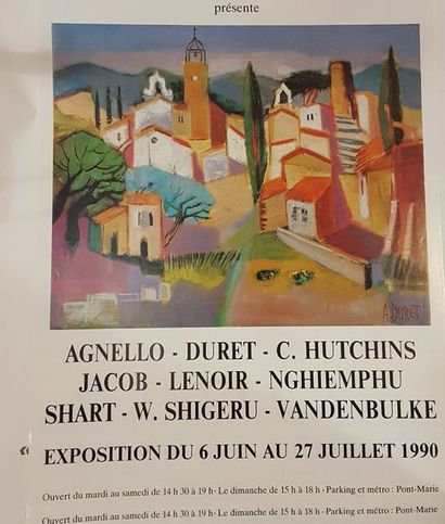 null Lot d'affiches d'exposition diverses : 

- Christian Bouillé, à la galerie du...