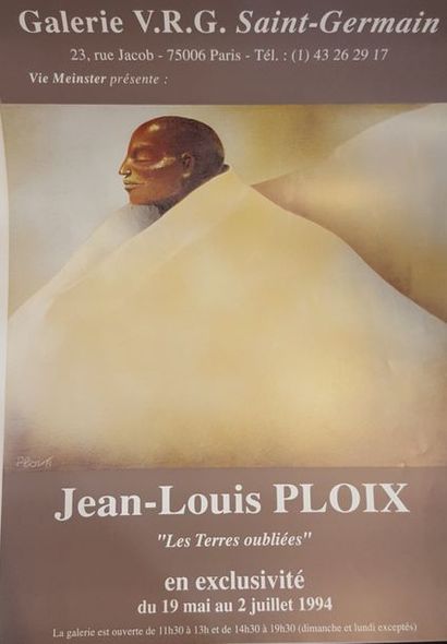 null Lot d'affiches d'exposition diverses : 

- Jean Louis Dubuc, à la galerie Jean...