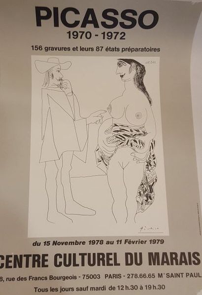 null Lot d'affiches d'exposition diverses :

- André Masson, Grand Palais, du 5 mars...