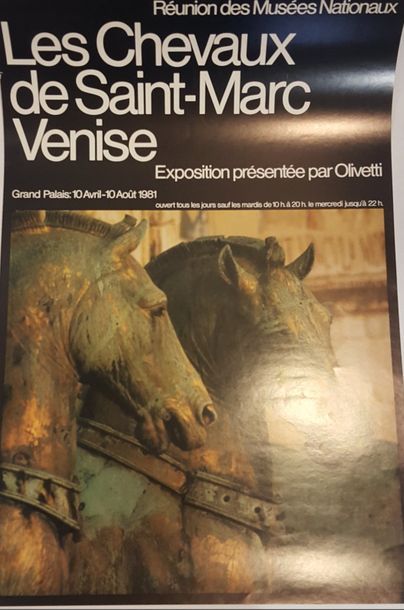 null Lot d'affiches d'exposition diverses :

- Les chevaux de Saint Marc, Venise,...