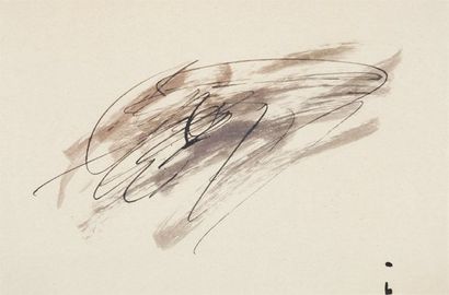 Jean FAUTRIER Sans titre Technique mixte sur papier beige, non signé, 16 x 24,5 ...