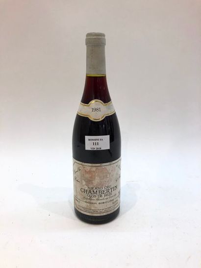 null 1 bouteille CHAMBERTIN, " Clos de Bèze ", R. Gibourg 1981