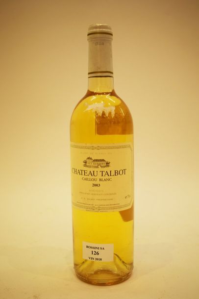 null 1 bouteille CAILLOU BLANC DE TALBOT, 2003	


