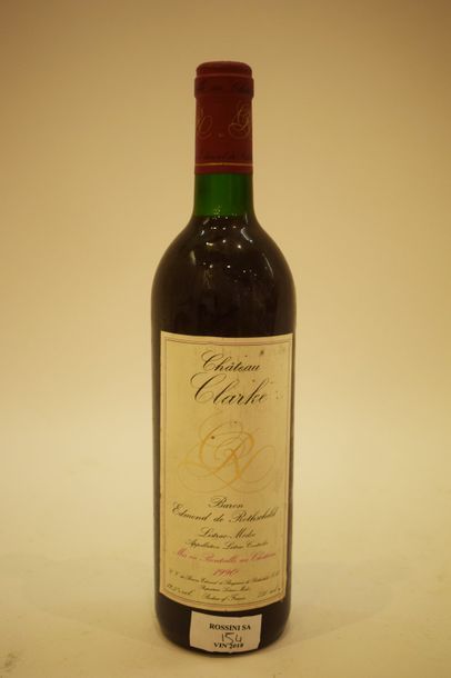 null 6 bouteilles CH. CLARKE, Listrac 1990