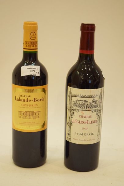 null 1 bouteille CH. L'ÉGLISE, Pomerol 2005	(etlt, on y joint 1 Lalande-Borie 2005)...