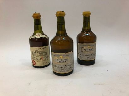 null 3 bouteilles VIN JAUNE Château de l'Étoile [2 de 1985, 1 de 1979] 		

