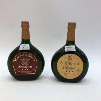 null 2 bouteilles ARMAGNAC (1 Marquis de Monod et 1 Saint Michel) 
