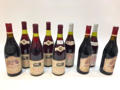 null 9 bouteilles BOURGOGNE DIVERS (3 Fichet 91, 4 Blondeau-Danne 79, 2 Hautes-Côtes...