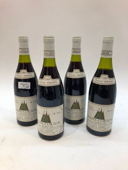null 4	bouteilles 	ALOXE-CORTON 	"1er cru", 	P. André 	1985	 (2 TLB, 1 LB) 	

