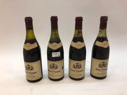 null 4 bouteilles CLOS-VOUGEOT, F. Gerbet 1974 (es, 2 LB, 2 MB) 