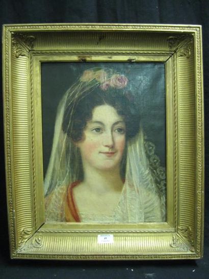 Ecole FRANÇAISE, première Moitié du XIXe siècle Portrait de Madame Boulot jeune,...