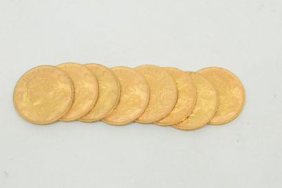 8 pièces en or de 20 francs Vreneli (1935...