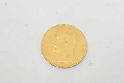 null 1 pièce en or de 100 francs Albert I (1891 A). 

TB à TTB. 

Poids : 32.22 g....