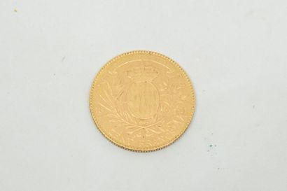 null 1 pièce en or de 100 francs Albert I (1891 A). 

TB à TTB. 

Poids : 32.22 g....