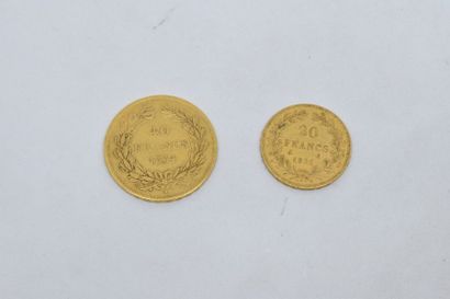 null Louis-Philippe (1830-1848) 40 Francs or 1834 Paris et 30 Francs or 1831 Paris...