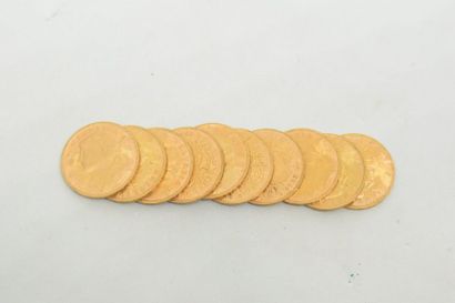 10 pièces en or de 20 francs Vreneli (1935...