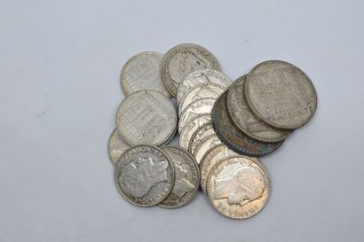 null Ensemble de pièces de monnaie en argent de type Turin 10 F et 20 F

Avers :...