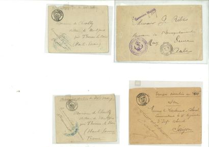 LAOS Petit ensemble de 10 lettres dont 9 en franchise LAOS - FRANCE de KHONE, colonne...