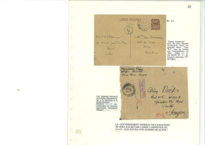null Exceptionnelle collection d'histoire postale de l'INDOCHINE couvrant la période...