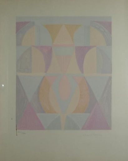 CHARCHOUNE Serge, 1888-1975 Composition pastel Lithographie en couleurs sur Arches...