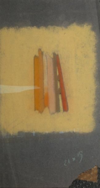WALTER Zoum, 1902-1947 Composition beige Pastel sur papier gris (manque en bas à...