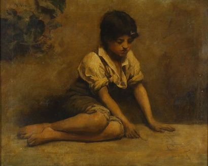 WICKSON Paul Giovanni, 1860-1922 The dawn of genius (L'aube du génie) Huile sur toile...