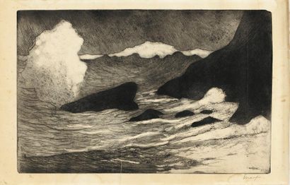 MAUFRA Maxime, 1861-1918 La vague, 1894 Eau-forte et aquatinte, épreuve sur vergé...