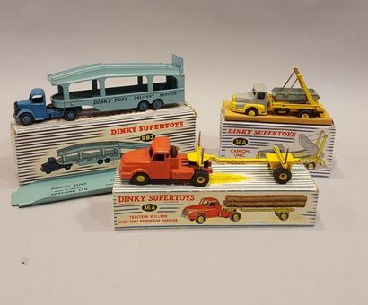 null DINKY SUPERTOYS : ensemble de 3 véhicules dont Camion Unic Multibenne Marrel...