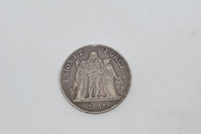 Directoire (1795-1799) cinq Francs. Union...