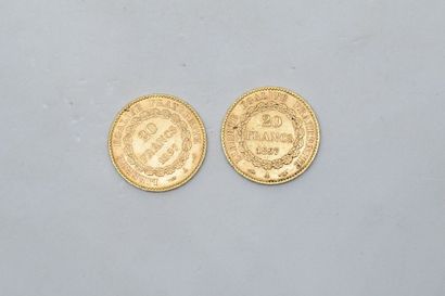 null Ensemble de pièces d'or 20 francs Génie ( 1897 A ) 

Avers : Génie de la République...