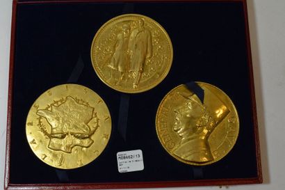 Coffret de 3 médailles de Gaulle et Libé...