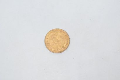 null 1 pièce en or de 20 francs Coq "Liberté, égalité, fraternité". (1907). 

Poids...