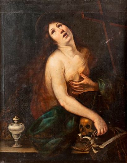 null ECOLE BOLONAISE du XVIIe siècle 



Madeleine pénitente

Huile sur toile d'origine



H....