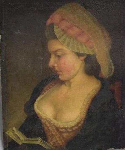 null ECOLE FRANCAISE 

Dans le Goût du XVIIIe siècle

Portrait de jeune femme lisant...