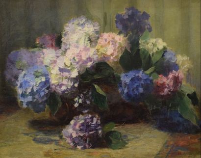 JOUANNE-HUGONET Marthe (1871-?)
Bouquet d'hortensias
Huile...
