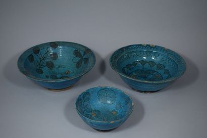 null Ensemble de trois poteries en terre cuite vernissée turquoise, Afghanistan 

XVIII-XIXème...