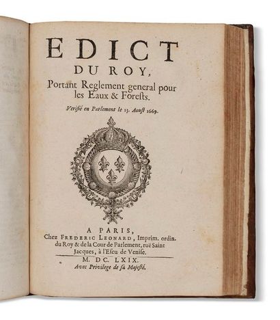 null RECUEIL d’édits et d’ordonnances de 1669, dont 8 pièces sur les Eaux et Forêts...