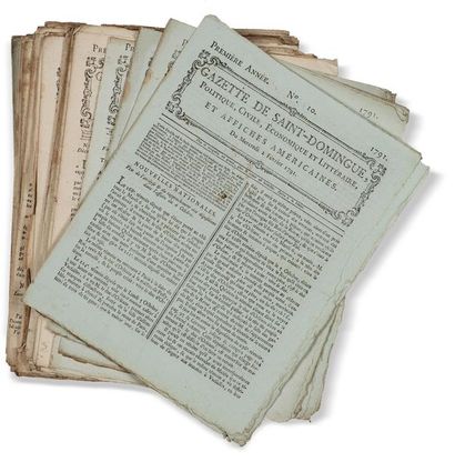 null JOURNAL RÉVOLUTIONNAIRE DE SAINT-DOMINGUE. — Gazette de Saint-Domingue, Politique,...