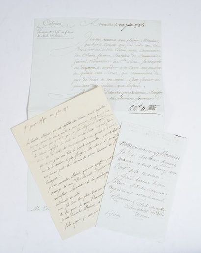 null MARTINIQUE. — Ensemble 3 lettres signées des années 1786-1791.



— L.S. à M....