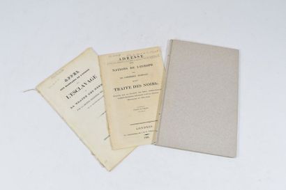 null TRAITE NÉGRIÈRE. — Ensemble 3 brochures du XIXe siècle, publiées avant 1848.



—...