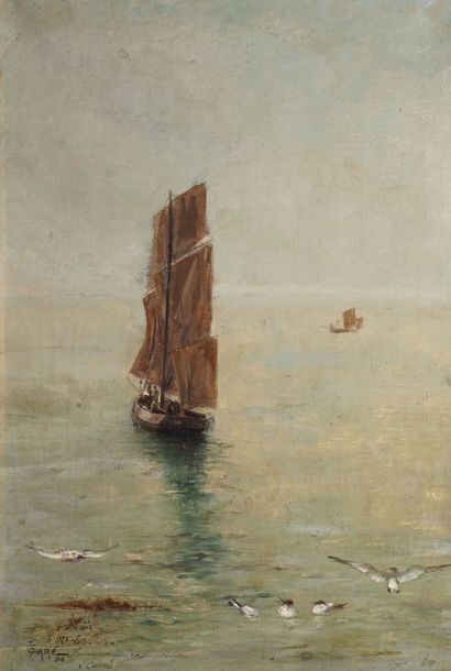 null CARRÉ Léon, 1878-1942

Voilier en mer, 1896

huile sur toile (quelques craquelures)

signée...
