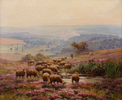 null PAIL Édouard, 1851-1916

Moutons dans une vallée aux bruyères

huile sur toile

signée...