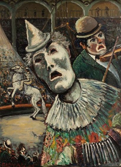 null LAVAL Fernand, 1886-1966

Le clown blanc au cirque Medrano, 46

huile sur toile...