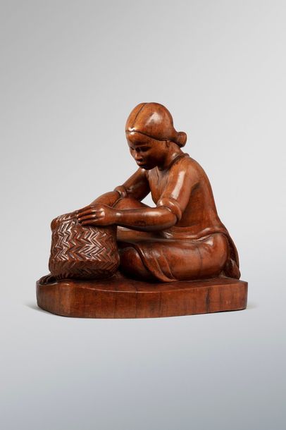 null RATSIMBA S., XXe siècle

Asiatique au panier

sculpture en bois patiné (fentes)

signé...