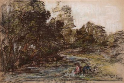 null VOLLON Antoine, 1833-1900

Lavandières à la rivière

pastel sur papier beige

signé...