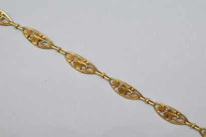 Bracelet souple or jaune 18k (750) articulé...